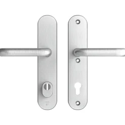 AXA veiligheidsbeslag Oval achterdeur aluminium langschild met SKG 3-sterren 92 mm