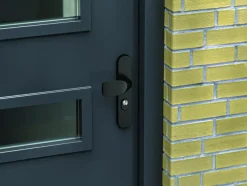 AXA veiligheidsbeslag Oval voordeur zwart langschild met SKG 3-sterren 92 mm