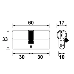 AXA veiligheidscilinder security 30-30mm SKG** gelijksluitend 2 stuks
