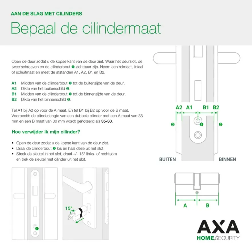 AXA veiligheidscilinder xtreme enkel 30-10mm SKG***
