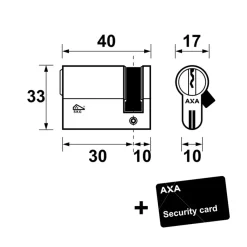 AXA veiligheidscilinder xtreme enkel 30-10mm SKG***