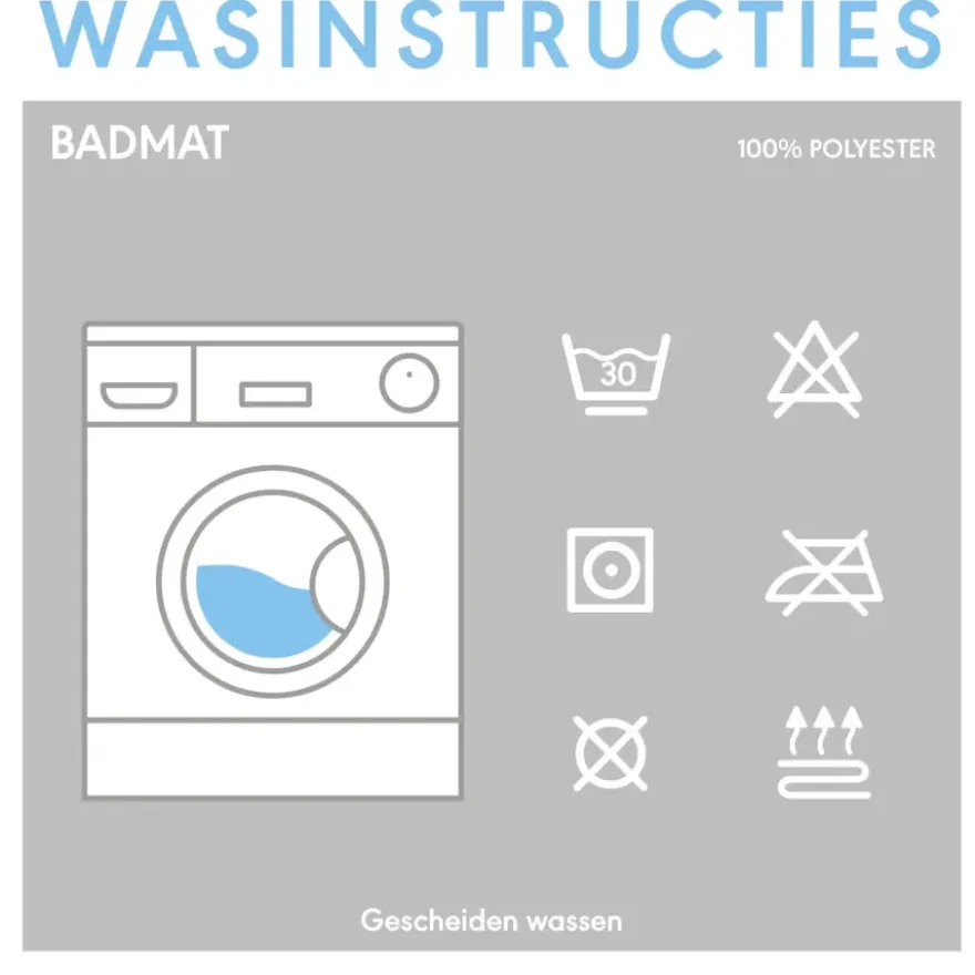 Badmat Vintage 50x80cm blauw