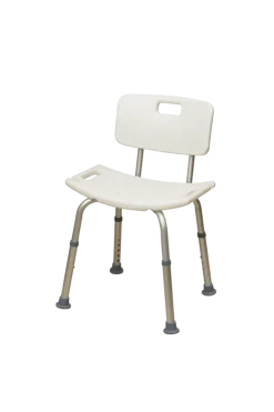 Basic douchestoel met rugleuning zitting 51x31 cm H= 38-55 cm 100 kg