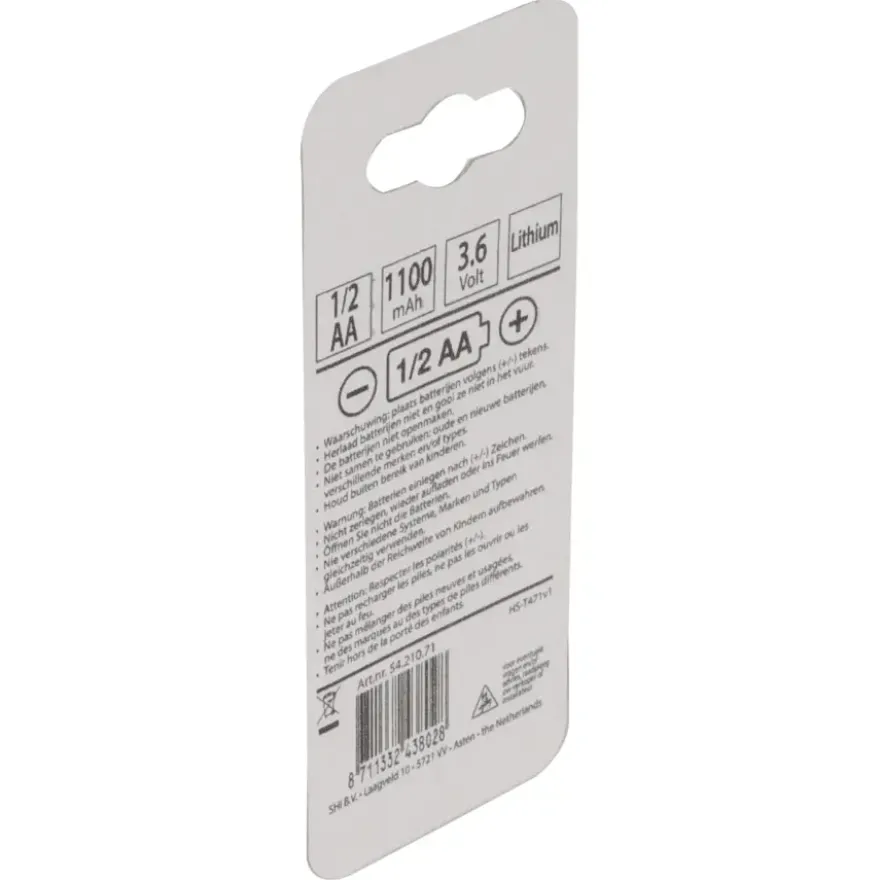 Batterij 1/2 AA Lithium 3.6V 1200mAh