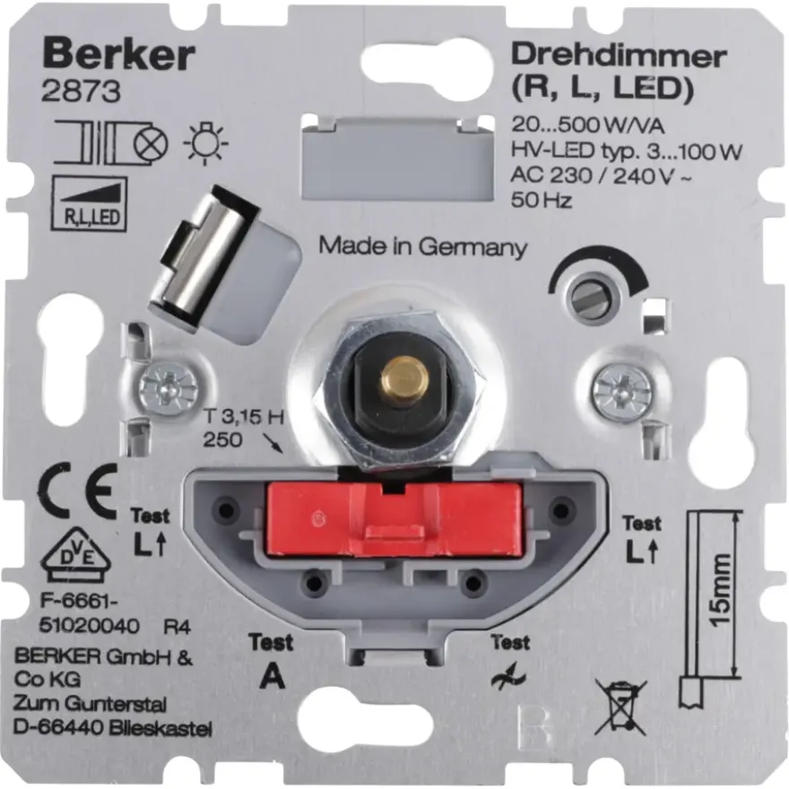 Berker Inbouw Dimmer LED/Gloei/Halogeen