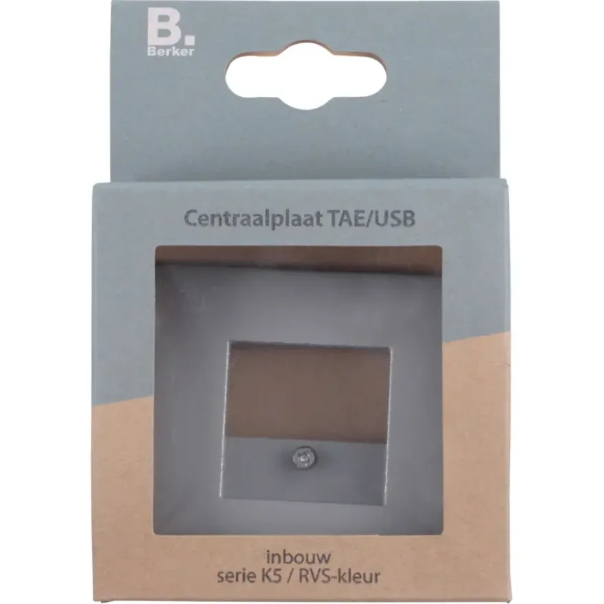 Berker K5 Afdekplaat USB RVS