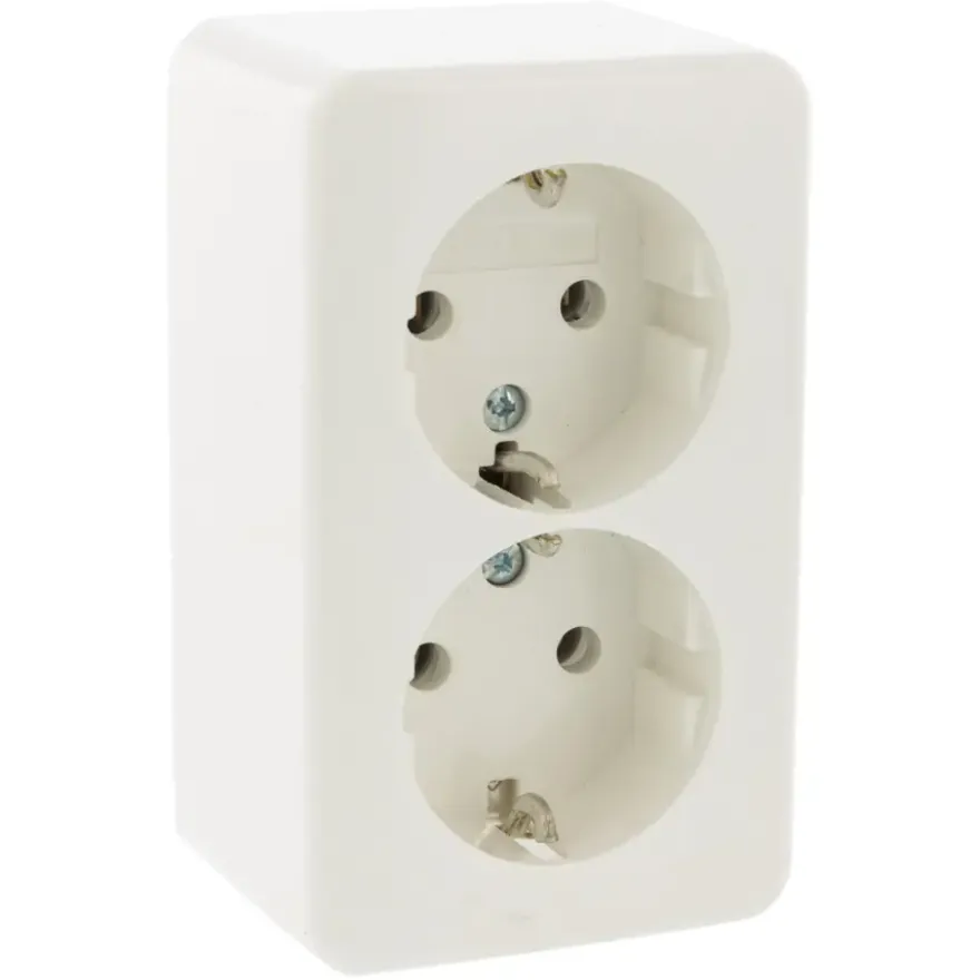 Berker Opbouw Dubbel Stopcontact Wit