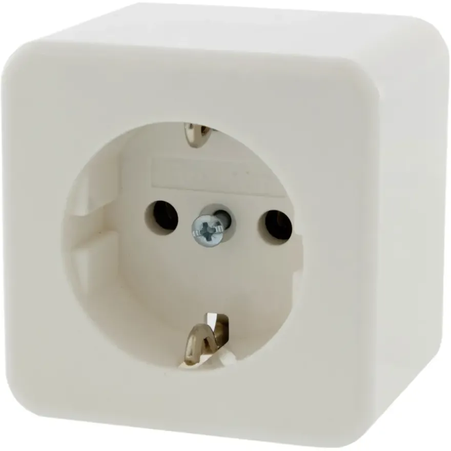 Berker Opbouw Enkel Geaard Stopcontact Wit