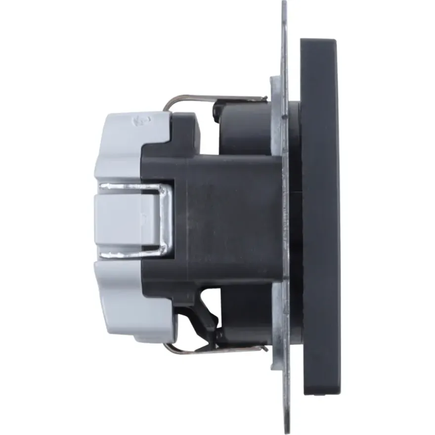 Berker Q1 Enkel Stopcontact Geaard Antraciet