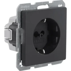 Berker Q1 Enkel Stopcontact Geaard Antraciet
