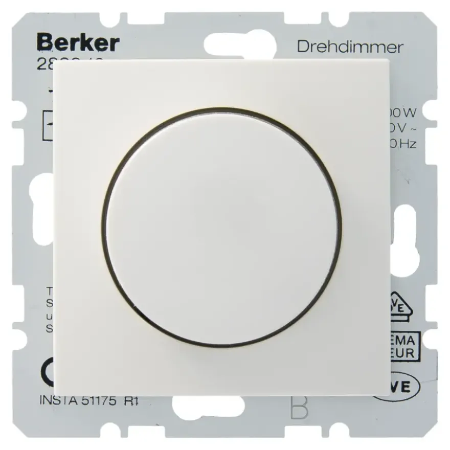 Berker S.1 Centraalplaat met Dimmerknop Wit