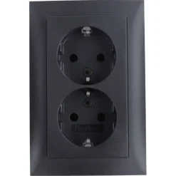 Berker S.1 Dubbel Geaard Stopcontact antraciet
