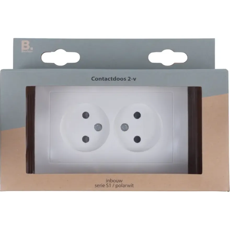 Berker S.1 Dubbel Stopcontact Wit