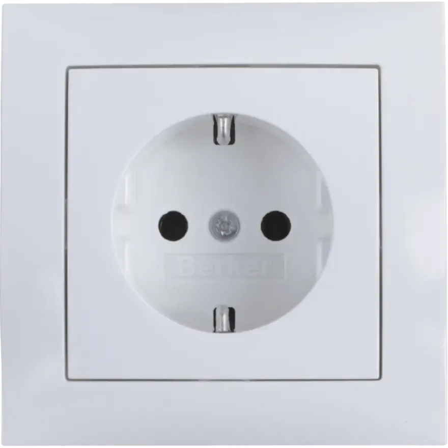 Berker S.1 Enkel Geaard Stopcontact Wit