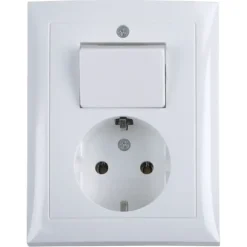 Berker S.1 Geaard Stopcontact met Wisselschakelaar Wit