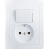 Berker S.1 stopcontact met serieschakelaar wit