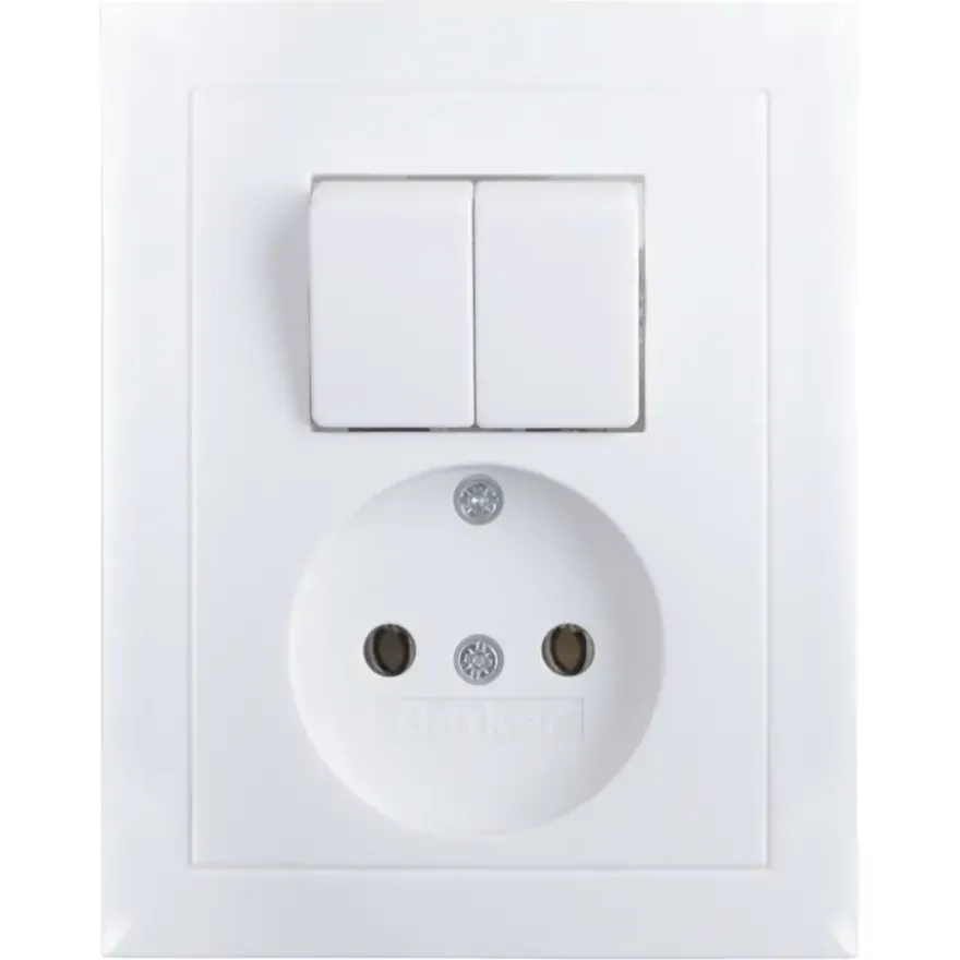 Berker S.1 stopcontact met serieschakelaar wit