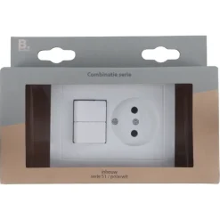 Berker S.1 stopcontact met serieschakelaar wit