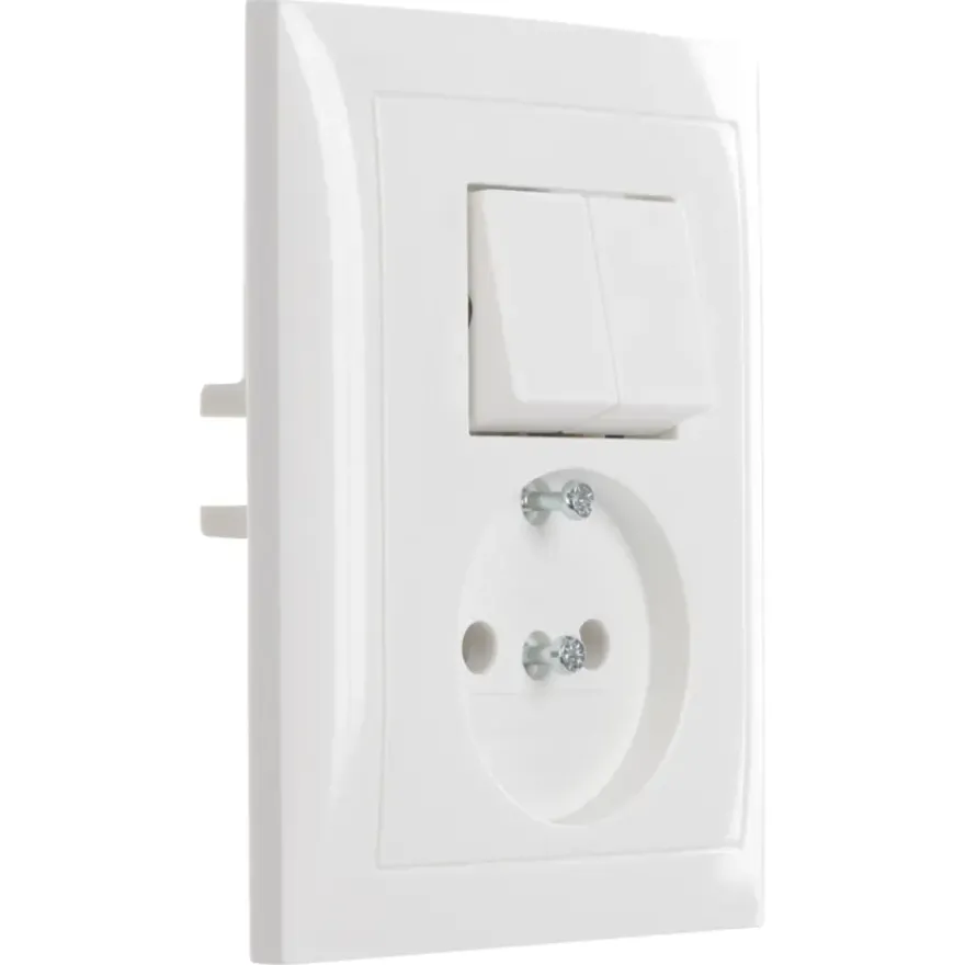 Berker S.1 stopcontact met serieschakelaar wit