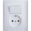 Berker S.1 stopcontact met wisselschakelaar wit