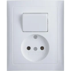 Berker S.1 stopcontact met wisselschakelaar wit