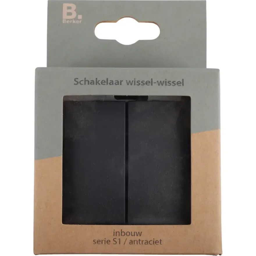 Berker S.1 wissel-wisselschakelaar antraciet