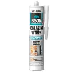 Bison beglazingskit wit koker 290 ml
