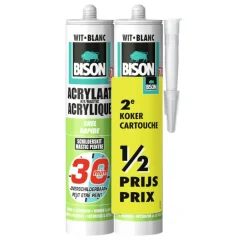 Bison duopack acrylaatkit 30 minuten wit koker 300ml
