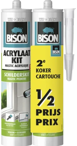 Bison duopack acrylaatkit universeel wit koker 300 ml