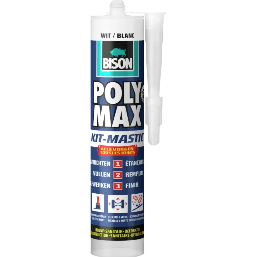 Bison Poly Max afdichtingskit alle voegen wit 280 ml