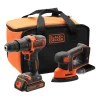 Black+Decker accuklopboormachine BCK23S1S-QW + gratis Mouse detailschuurmachine 18 volt