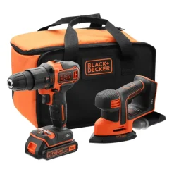 Black+Decker accuklopboormachine BCK23S1S-QW + gratis Mouse detailschuurmachine 18 volt