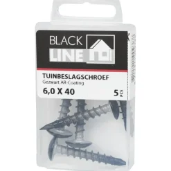 Blackline tuinbeslagschroef zwart TX-30 6.0x40 mm 5 stuks