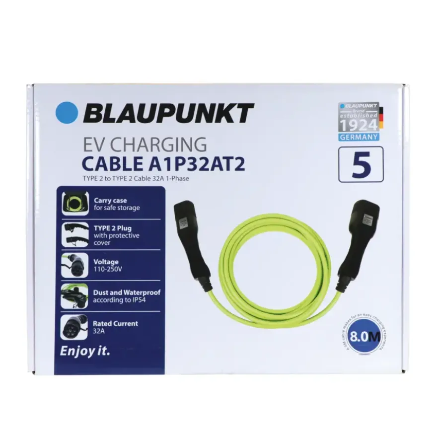 Blaupunkt Electric Verhicle 1 Fase laadkabel 32Ah capaciteit