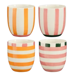 Bliss beker roze oranje - h9,5xd9cm