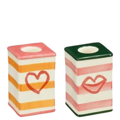 Bliss kandelaar roze oranje - l5xb5xh8cm