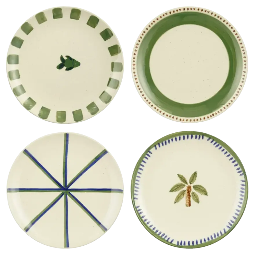 Bord groen blauw - h3xd25cm