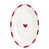 Bord ovaal rood - l41,5xb27,5xh3cm