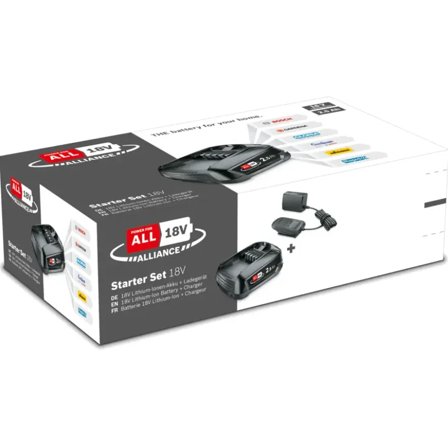Bosch 18V accu 2,5Ah + lader voor het 'Power for All' accuplatform van Bosch, Gardena en o.a. Gloria