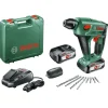 Bosch 18V boorhamer UneoMaxx met extra boorkop en 8-delige accessoireset (Incl. 2 accu's 2.5Ah + lader)