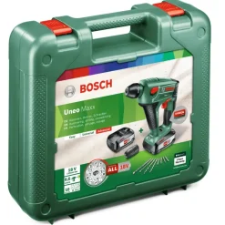 Bosch 18V boorhamer UneoMaxx met extra boorkop en 8-delige accessoireset (Incl. 2 accu's 2.5Ah + lader)
