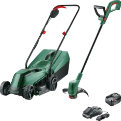 Bosch 18V grasmaaier EasyMower + trimmer EasyGrassCut (incl. 4.0Ah accu + lader)