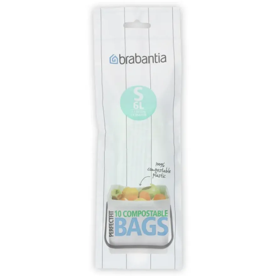 Brabantia afvalzak Perfect Fit S composteerbaar 6l 10 stuks