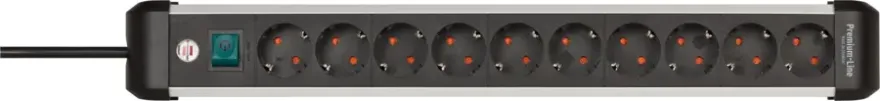 Brennenstuhl Premium-Alu-Line stekkerdoos 10-voudig met schakelaar aluminium 3 Meter