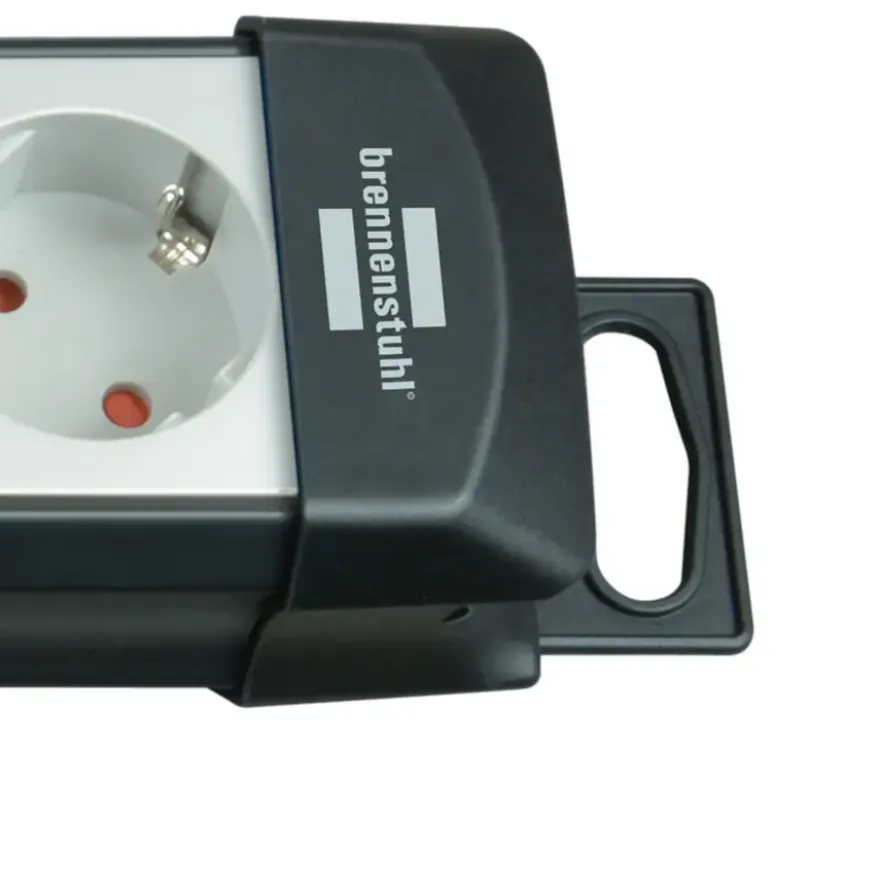 Brennenstuhl Premium-Line Technik 2+4-voudig met schakelaar zwart/grijs 3 meter snoer