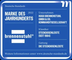 Brennenstuhl stekkerdoos met schakelaar 8-voudig zwart 2 m
