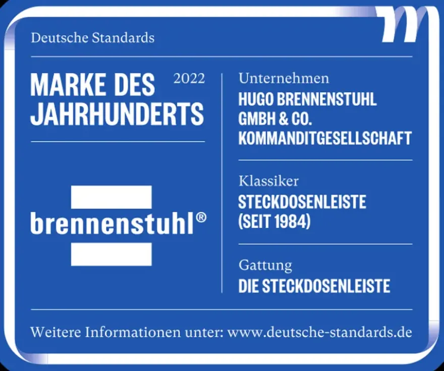 Brennenstuhl Super-Solid-Line stekkerdoos 8-voudig met schakelaar zilver 2,5 meter snoer