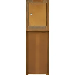 Brievenbus design staand cortenstaal 115 x 37 x 37 cm