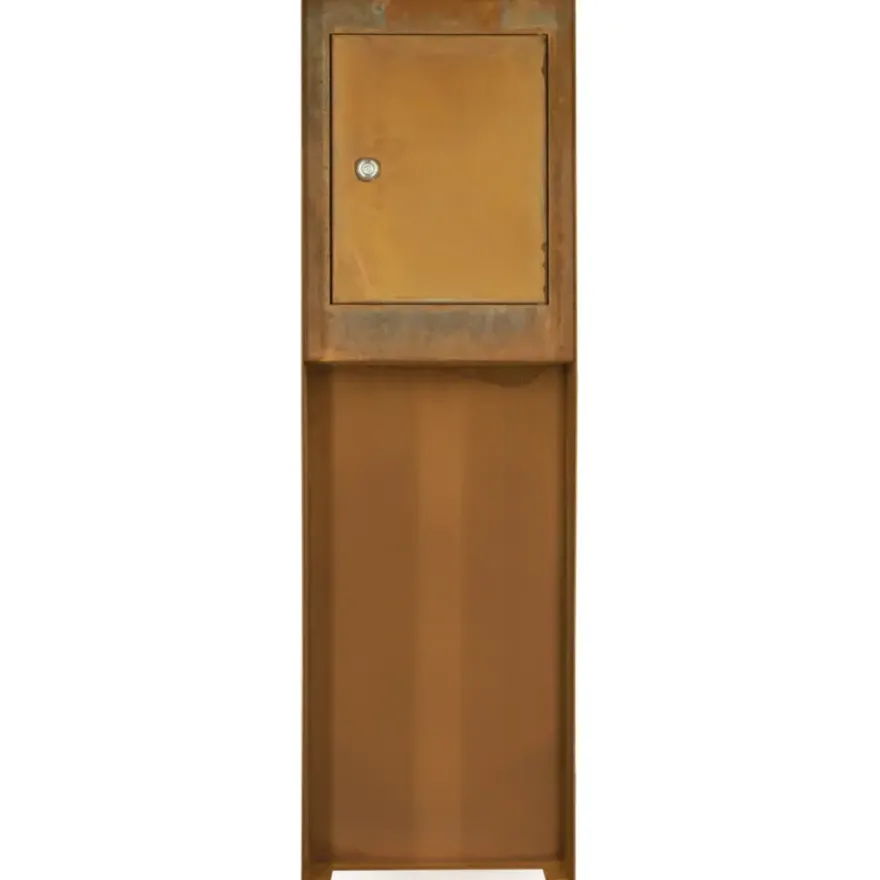 Brievenbus design staand cortenstaal 115 x 37 x 37 cm