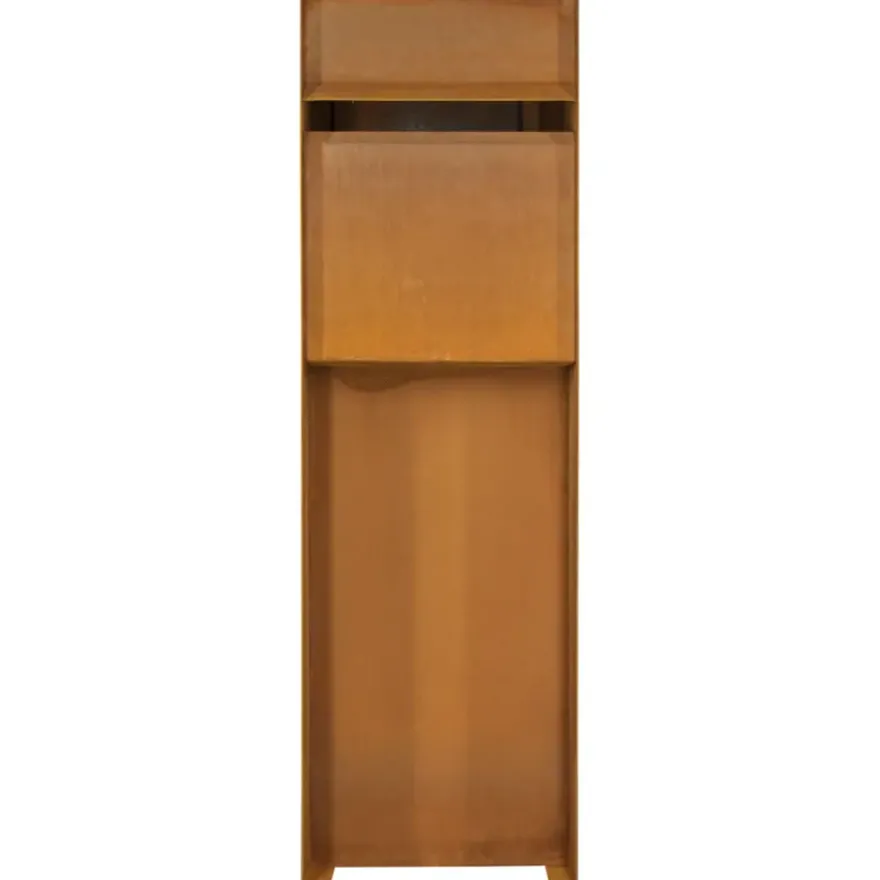 Brievenbus design staand cortenstaal 115 x 37 x 37 cm